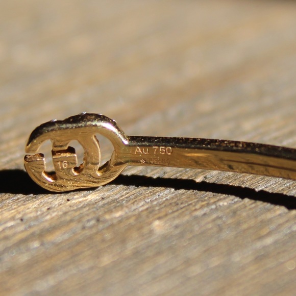 18k yellow gold GUCCI GG running cuff with diamonds size OS - Picture 5 of 8